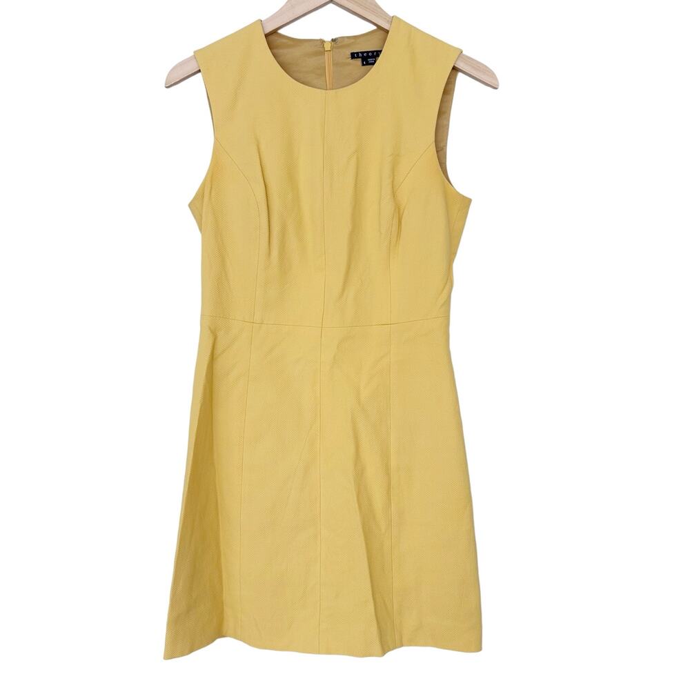 Theory Franita Yellow Sheath Dress Sz 4